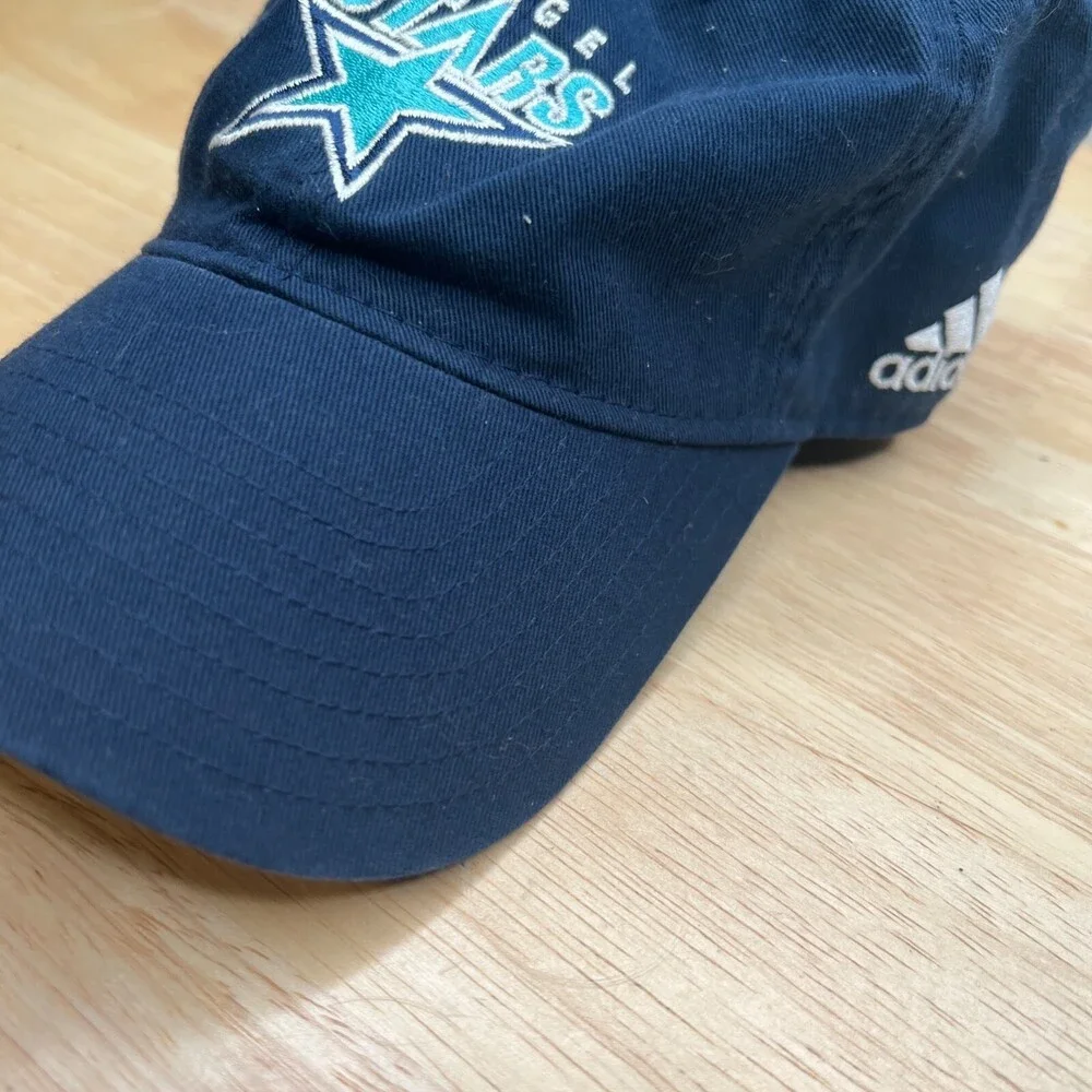 Adidas Stars Hat Mens Adjustable Blue‎ Strap Baseball Cap Football Sports Logo